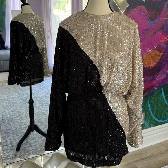 ROTATE Billie Sequin Mini Dress - Picture 1 of 5